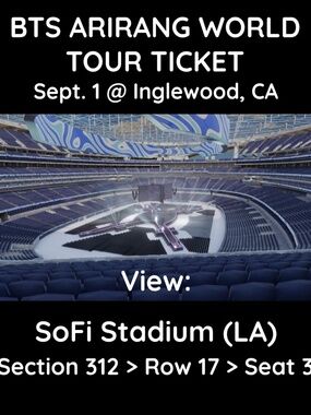 BTS ARIRANG WORLD TOUR 2026 TICKET FOR SALE